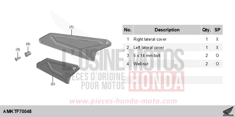 KIT,LATERAL COVER de X-ADV 750 MAT DEEP MUD GRAY (NHD05) 2025